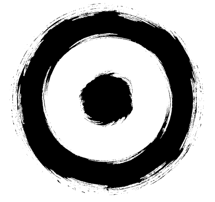 Minimalist black brushstroke circular logo representing Sol Terrain Landscaping.